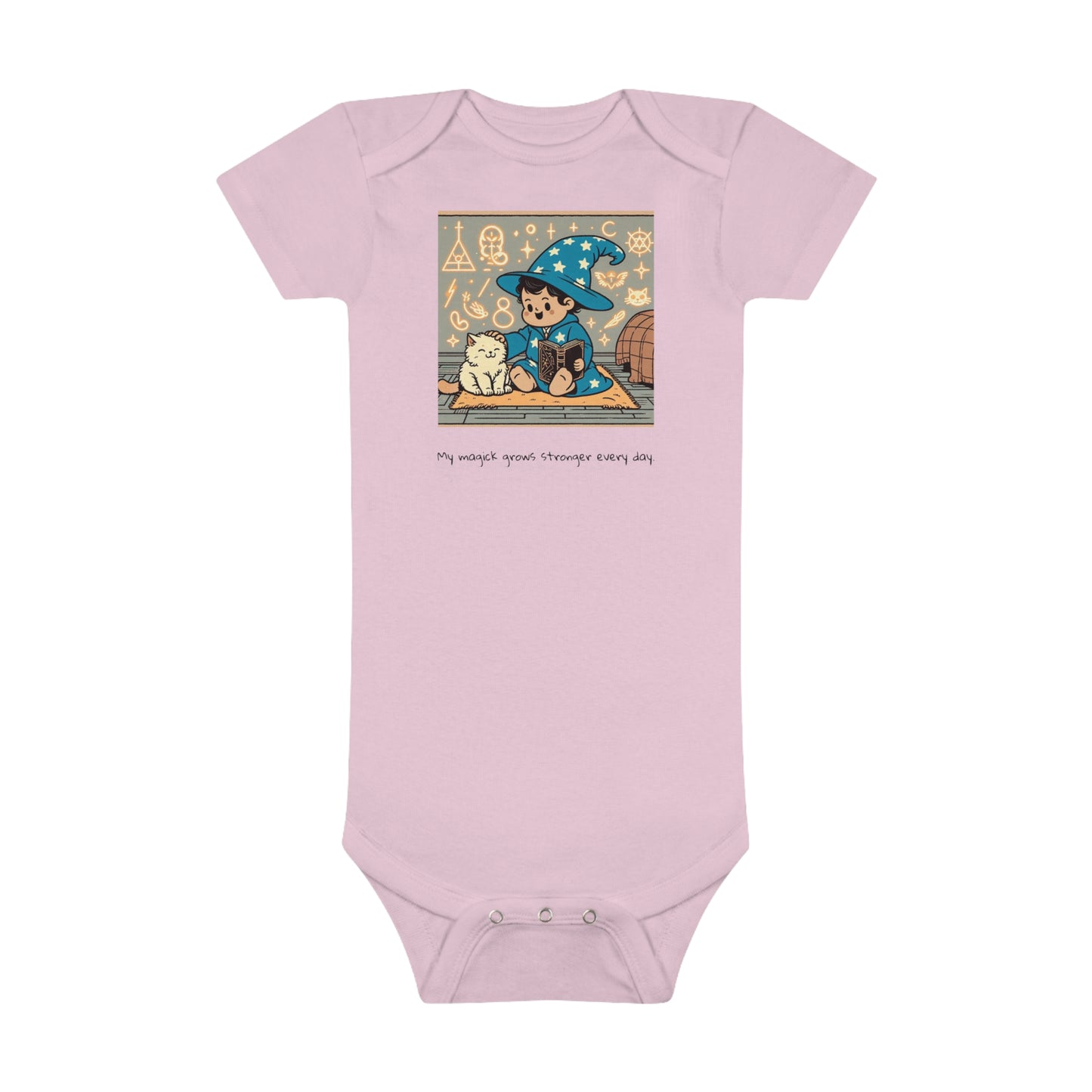 Baby "My magick grows stronger every day." Short Sleeve Onesie®