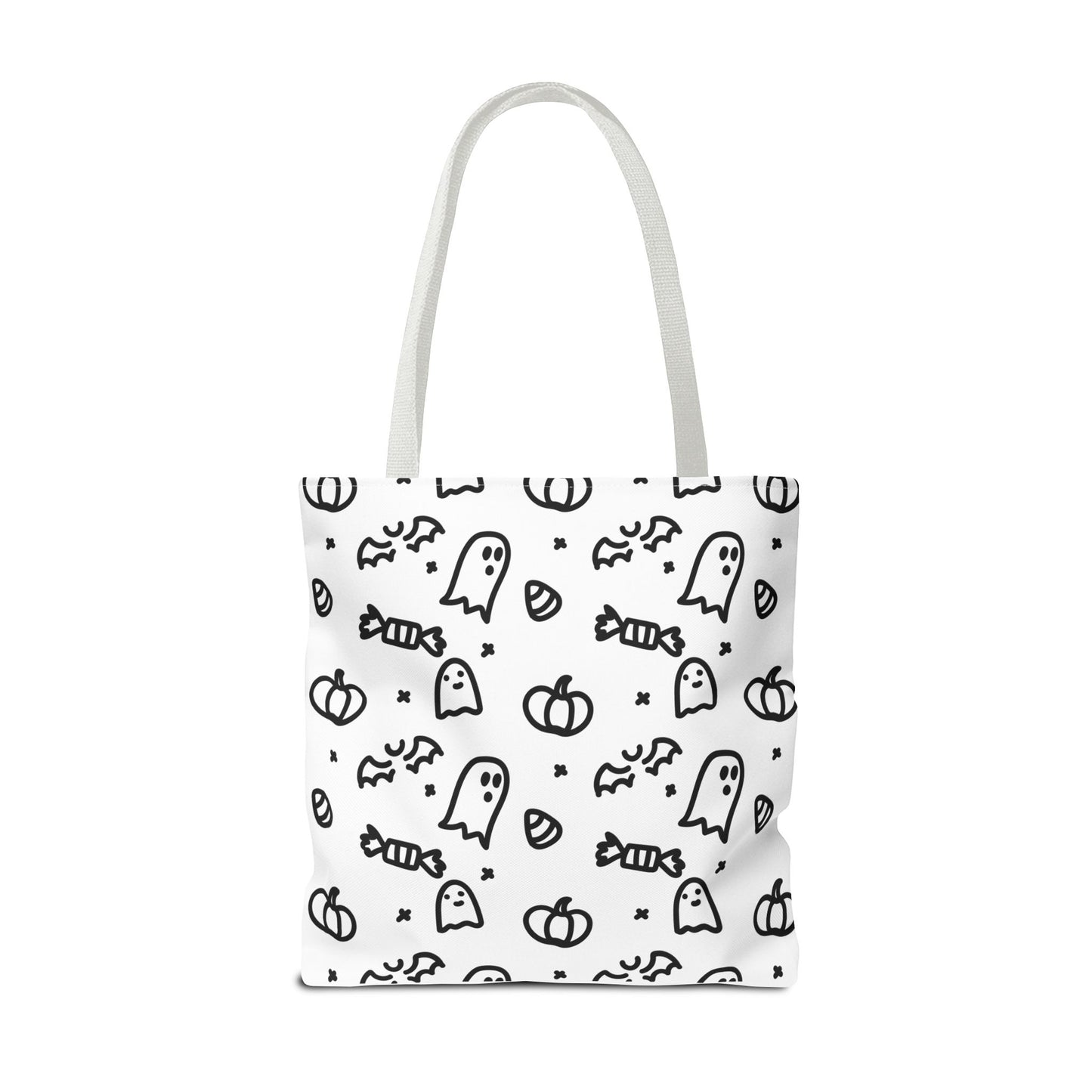 Color Your Own Trick-or-Treat Tote Bag with Cat, Bats, Candy and Pumpkins