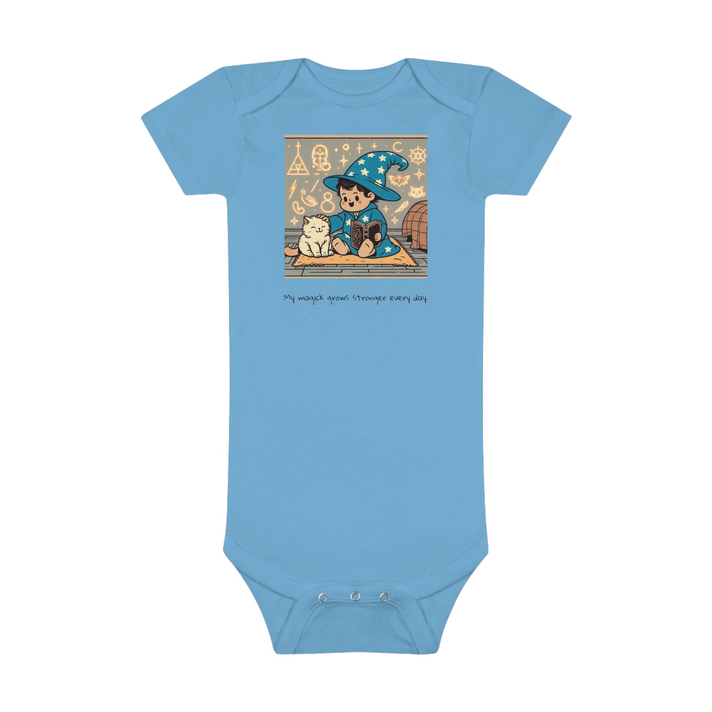 Baby "My magick grows stronger every day." Short Sleeve Onesie®