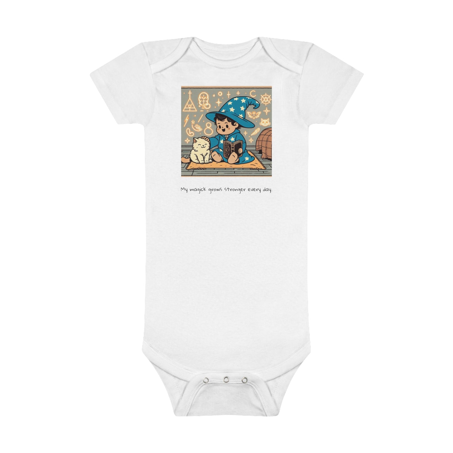 Baby "My magick grows stronger every day." Short Sleeve Onesie®