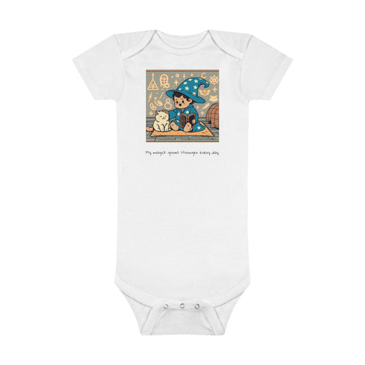 Baby "My magick grows stronger every day." Short Sleeve Onesie®