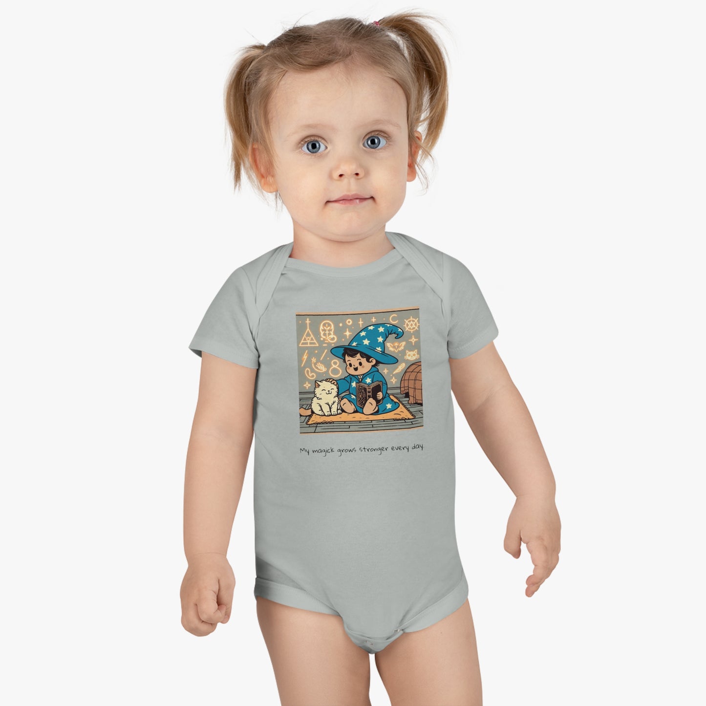 Baby "My magick grows stronger every day." Short Sleeve Onesie®