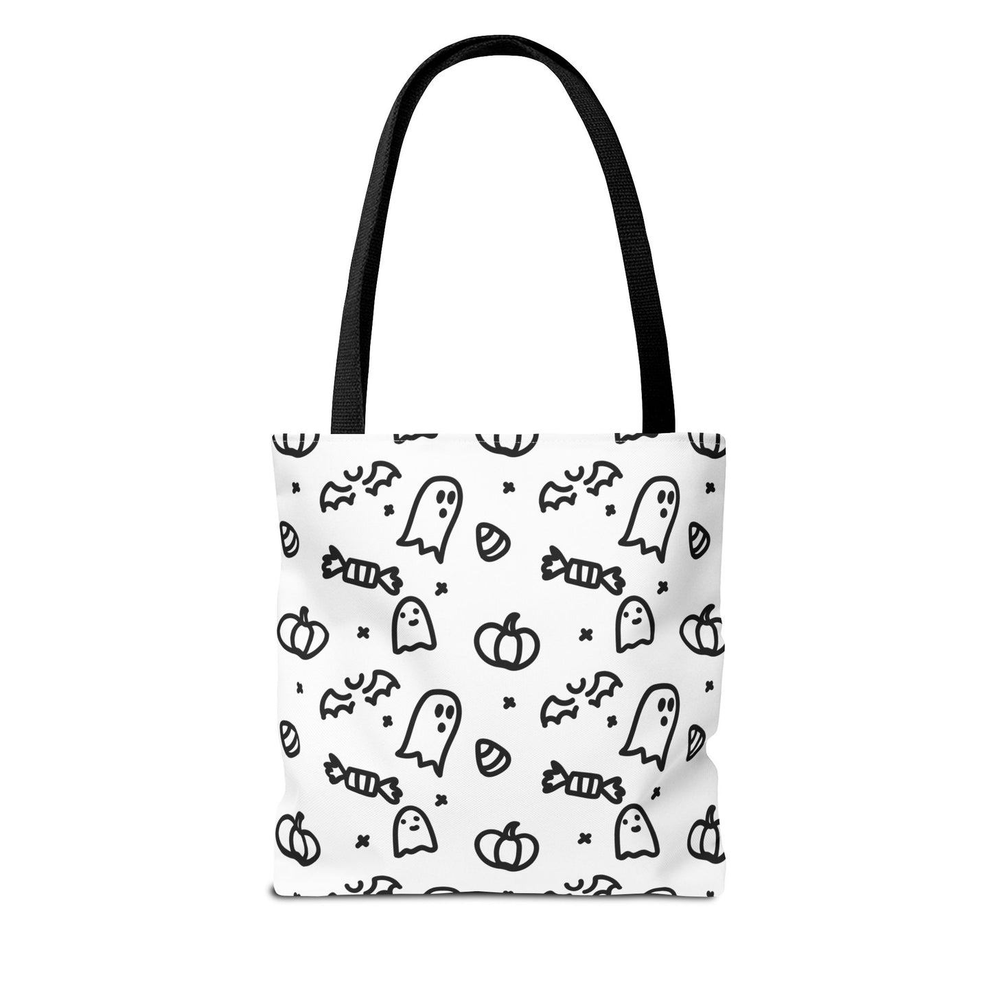 Color Your Own Trick-or-Treat Tote Bag with Cat, Bats, Candy and Pumpkins