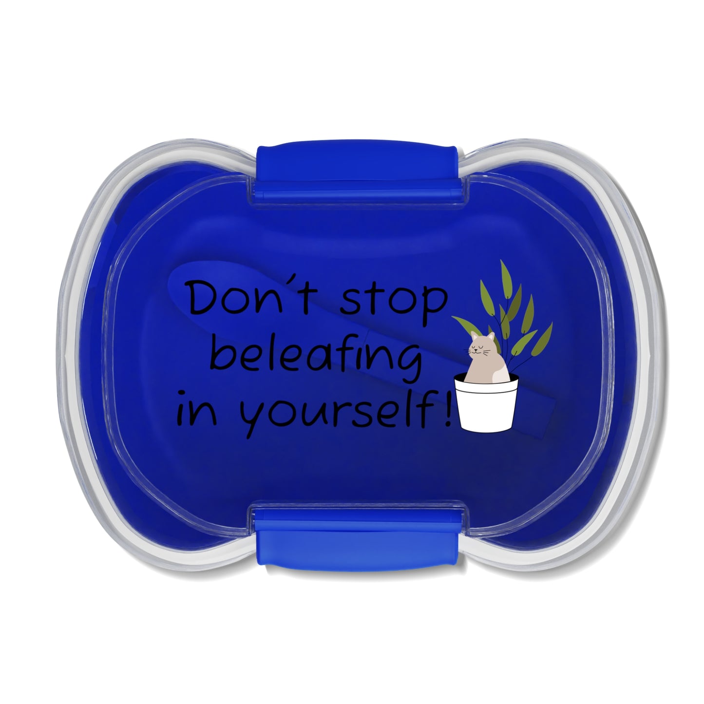 Two-tier Bento Box - Funny Cat Don't Stop Beleafing Design