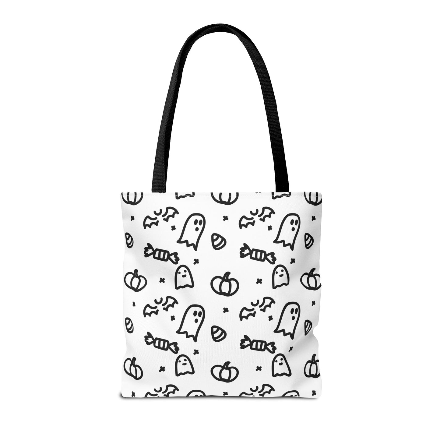 Color Your Own Trick-or-Treat Tote Bag with Cat, Bats, Candy and Pumpkins