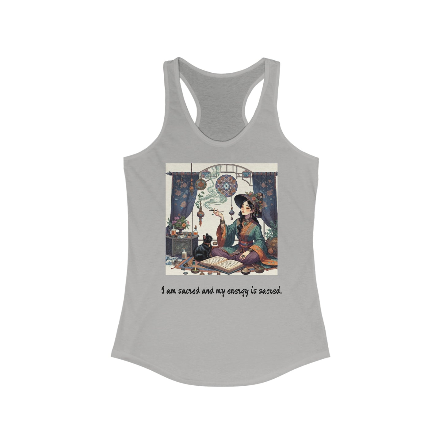 Women's "I am sacred and my energy is sacred" Racerback Tank